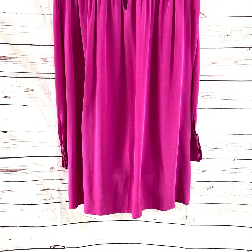 Diane von Furstenberg Mini Dress Women’s 0 Fits Med Pink 100% Pink Long Sleeves - Picture 6 of 11